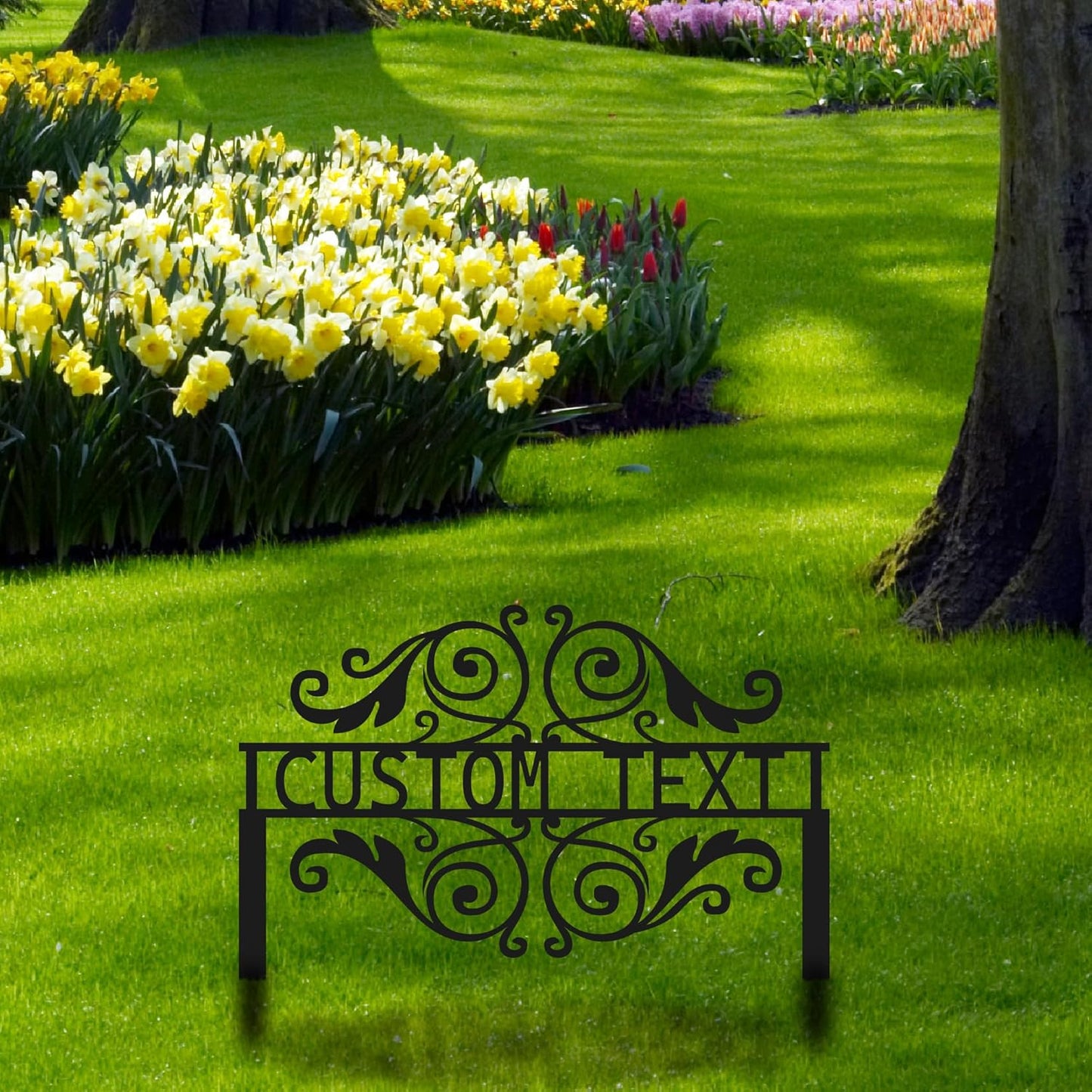 Personalized Metal Garden Sign with Stake, Custom Garden Decor for Outdoor, Custom Family Name Sign, Patio Decorations, Lawn Art, Farmhouse Decorative, Welcome Garden Sign, Housewarming Gift