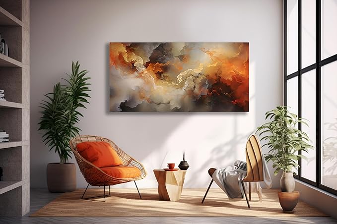 VHMING Abstract Wall Art Home Decor Orange Artwork Wall Art Prints Canvas Painting Wall Decor for Living Room Bedroom Office Decoration 24"x48"