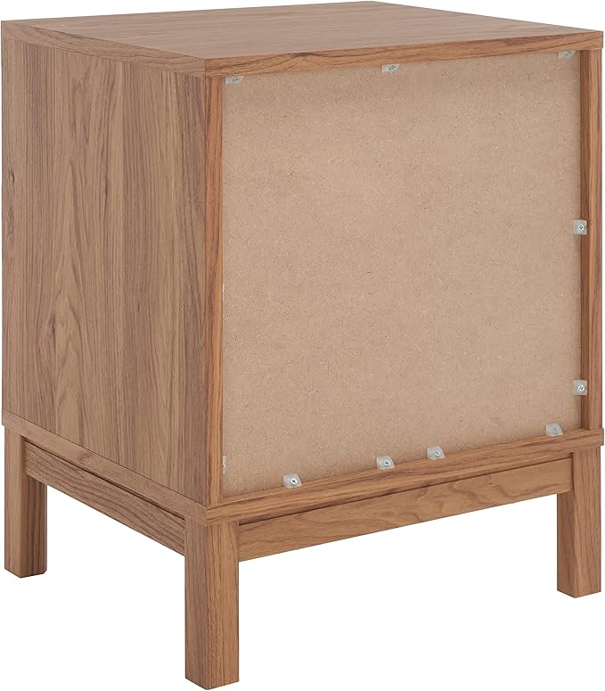 SAFAVIEH Home Collection – Galio Oak & Gold 2-Drawer Nightstand, Vintage-Inspired Bedside Table with Storage for Bedroom (NST9600D)