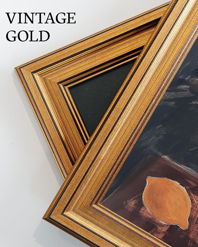 VIYYIEA Vintage Gold Framed Wall Art for Living Room, Fruits Canvas Prints Home Decor, Oil Painting Picture, Bedroom Wall Decor Gifts for Friends or Family -【Fruit Party】-(10L x 8W)