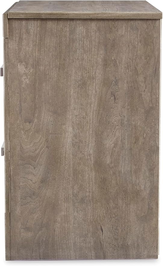 Signature Design by Ashley Culverbach Modern 2 Drawer Nightstand with 2 USB Charging Stations, 24.37" Tall, Weathered Gray