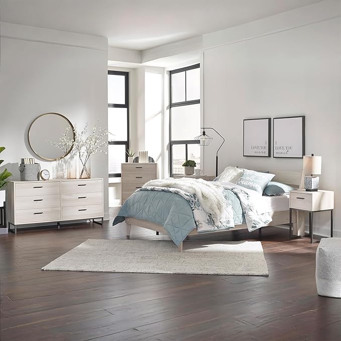 Signature Design by Ashley Socalle Casual Platform Bed, Full, Natural Beige