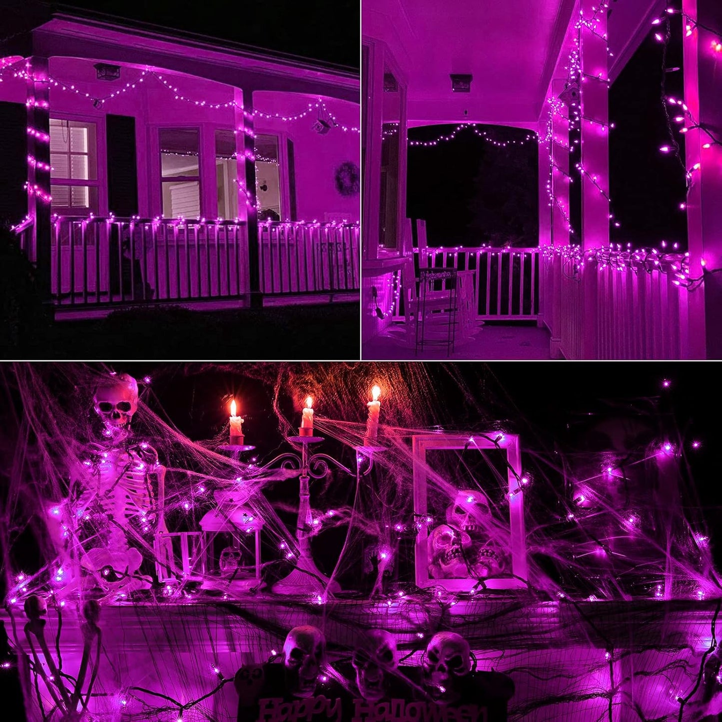 Toodour Purple Halloween Lights, 12.5ft 50 Count Incandescent Halloween String Lights, UL Certified Connectable Mini Bulbs String Lights for Home, Garden, Porch, Yard, Patio, Party, Indoor Decoration