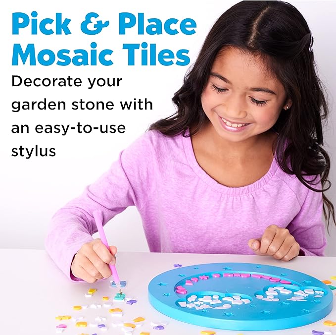 Creativity for Kids Rainbow Garden Stone - Mosaic Stepping Stone Kit, Craft Kits for Kids (Ages 8+)