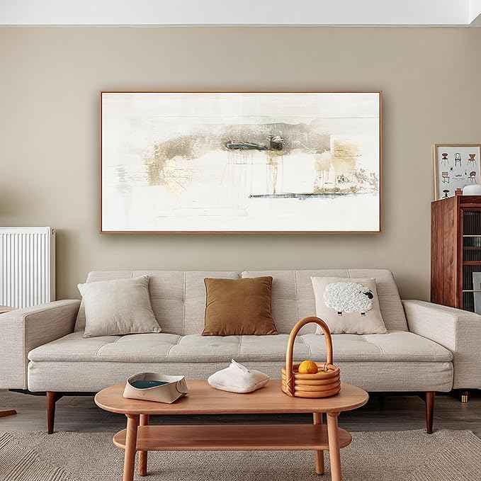 Framed Abstract Canvas Wall Art - Modern Decor, Maximalist & Minimalist Multicolor Graffiti Artwork for Living Room, Bedroom, Kitchen & Office - Ready to Hang - 24x48 Inch