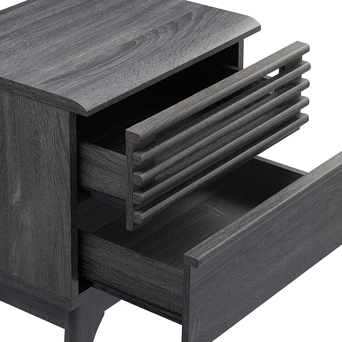 Modway Render Mid-Century Modern, Nightstand, Charcoal