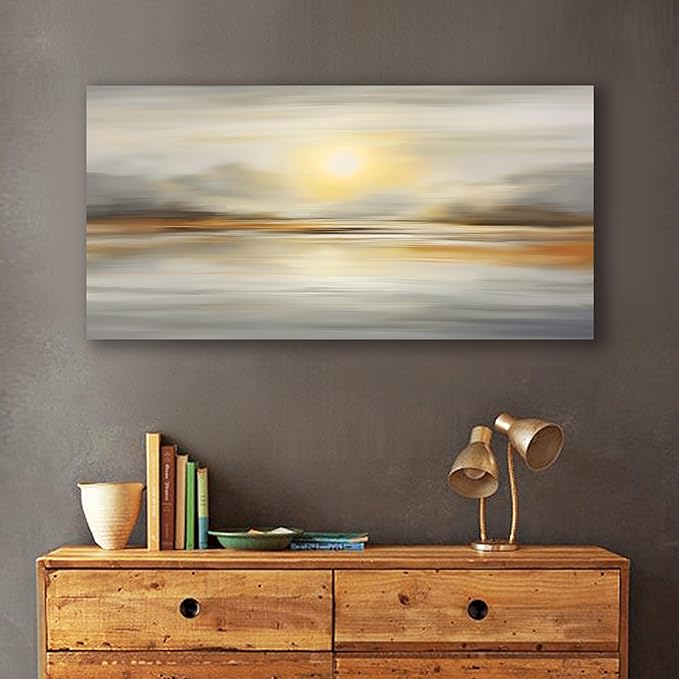 VHMING Abstract Wall Art Seascape Canvas Printing Abstract Art Wall Decor Artwork for Living Room Bedroom Dining Room Home Office Decor 24x48 inch