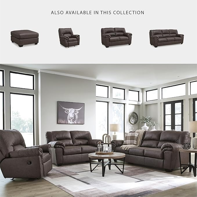 Signature Design by Ashley WalkerPoint Contemporary Sofa with Removable Cushion, Dark Brown