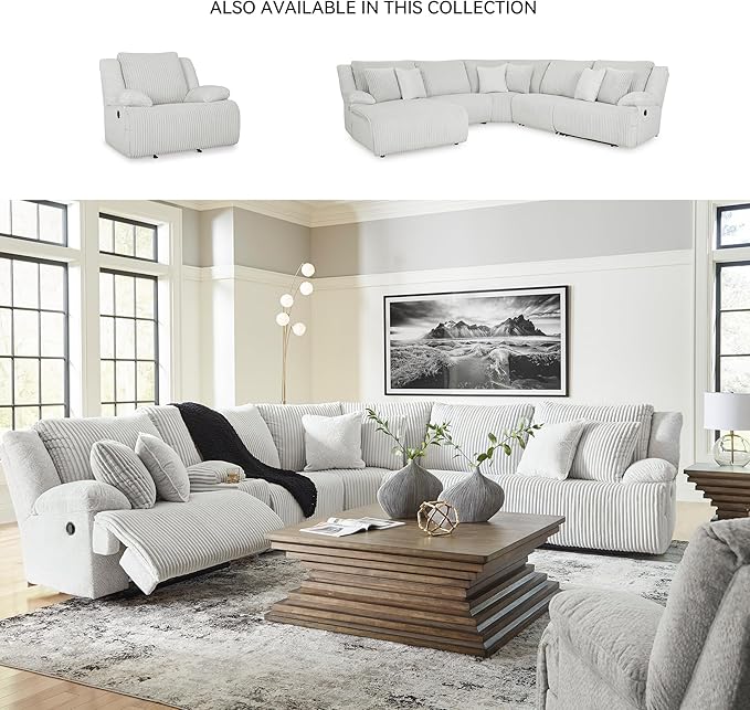 Signature Design by Ashley Top Tier Modern Indoor Upholstered Manual Rocker Recliner, White