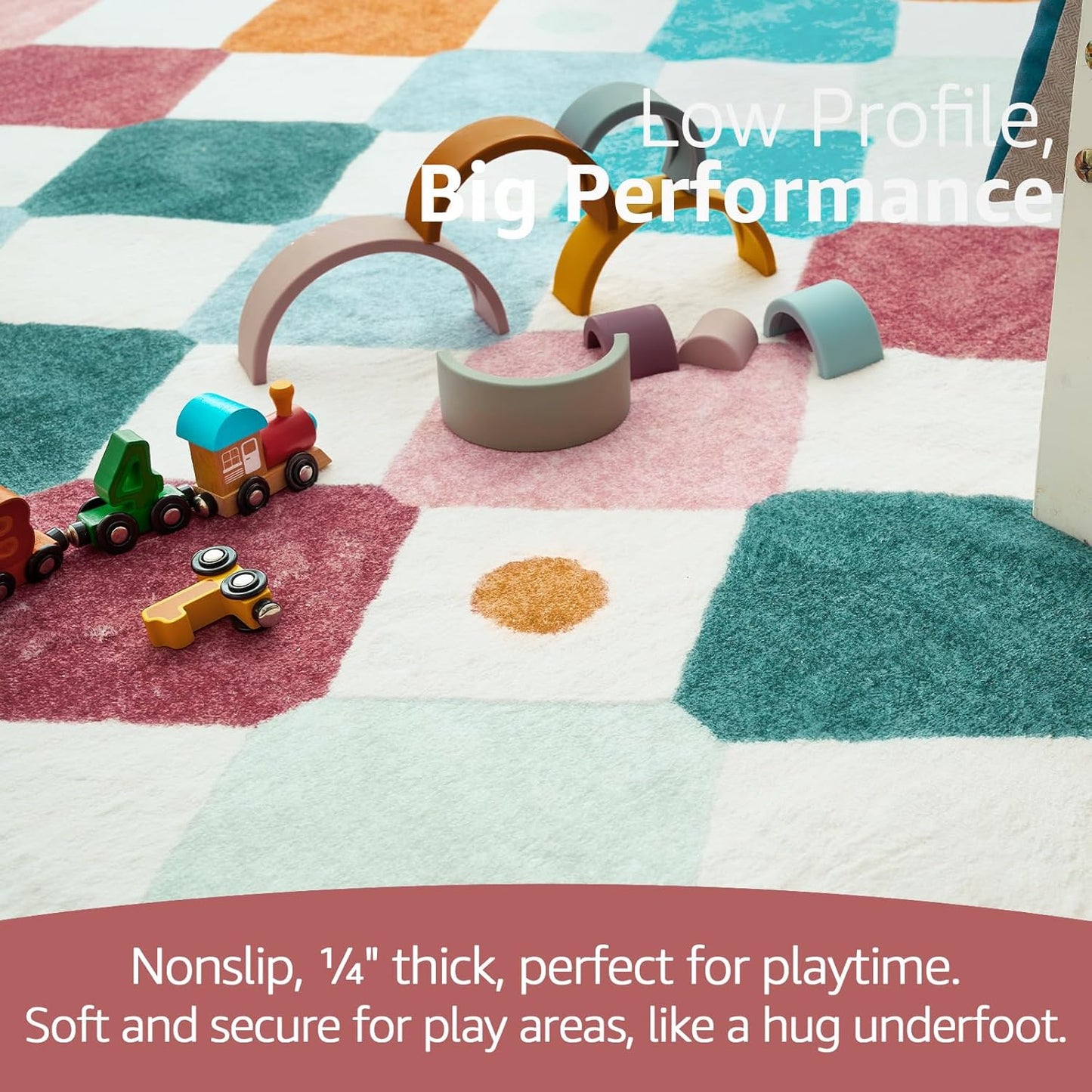 jinchan Area Rug 4x6 Kids Washable Indoor Floor Cover Non-Slip Modern Soft Rug Elementary School Classroom Colorful Diamond Carpet for Nursery Playroom Daycare Bedroom Living Room Confetti on Cream