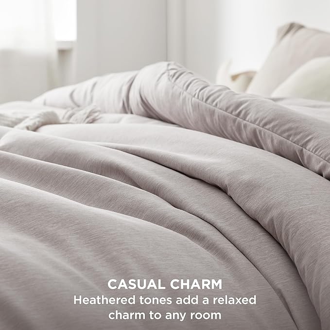 Bedsure Queen Comforter Set - Taupe Soft Bedding for All Seasons, Cationic Dyed Bed Set, 3 Pieces, 1 Queen Size Comforter (90"x90") and 2 Pillow Shams (20"x26"+2")