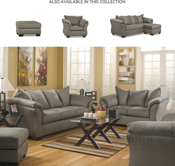 Signature Design by Ashley Darcy Casual Plush Square Accent Ottoman, Grayish Brown