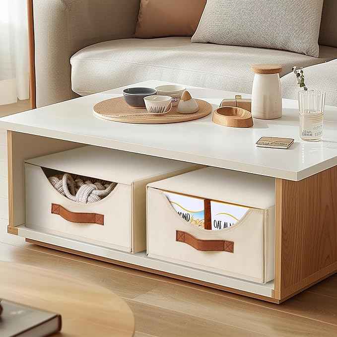 4 Pack Stackable Storage Drawers And Homsorout 2 Pack Large Collapsible Storage Bins with Drawers