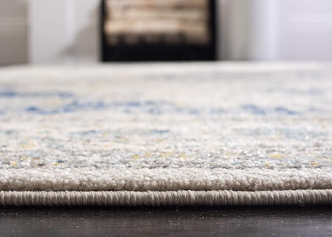 SAFAVIEH Evoke Collection Runner Rug - 2'2" x 7', Ivory & Blue, Shabby Chic Oriental Medallion Design, Non-Shedding & Easy to Clean, Ideal for Hallway, Foyer, Kitchen, Entryway, Bedroom (EVK220C)