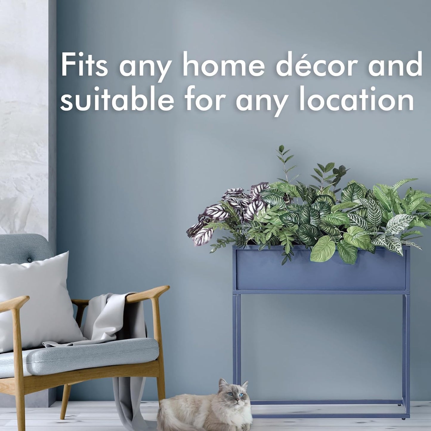 Cocoyard Elevated Planter Box - 28 Inch Durable Raised Garden Bed for Herbs and Flowers - Stylish Tall Rectangular Planter for Outdoor Plants for Patio Decor & Backyard Gardening