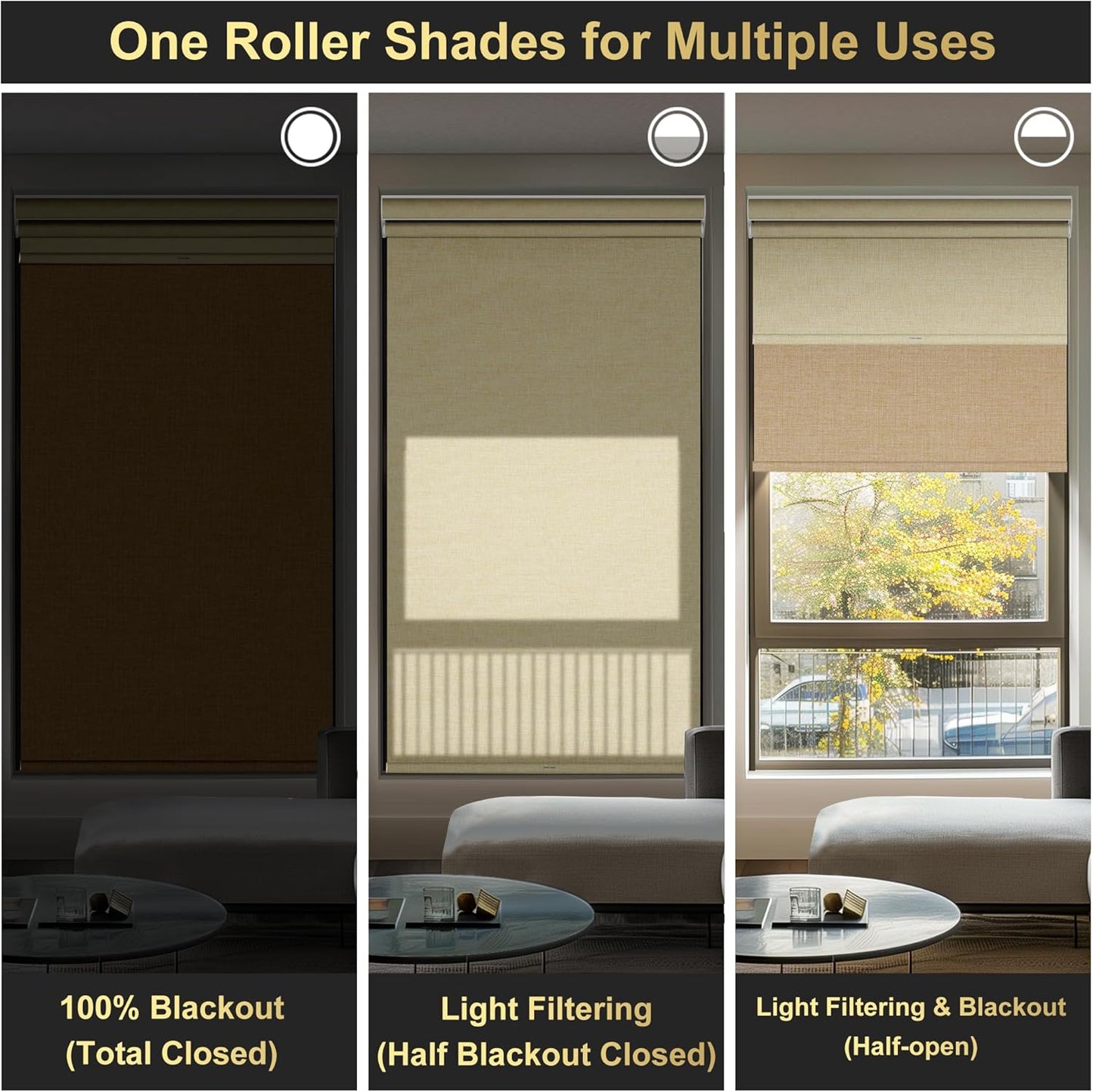 BERISSA Cordless Dual Roller Shades with Cassette Valance,Double Window Shades Blackout and Light Filtering Shades,Day and Night Roller Shades for Home Office Door.Linen Beige.37 W x 86" H