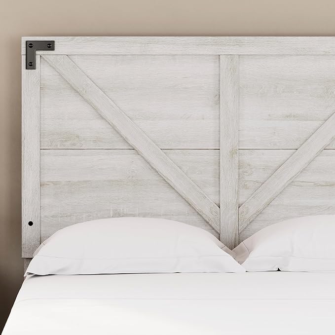 Signature Design by Ashley Shawburn Modern Farmhouse Headboard, Full, Whitewash