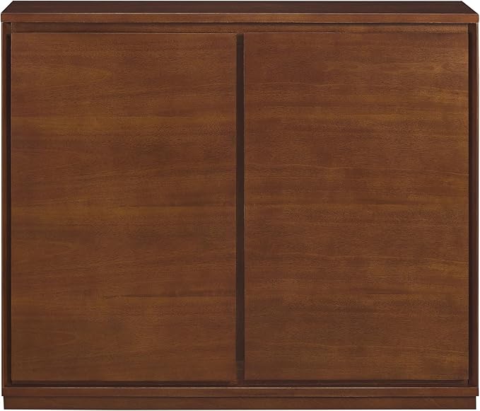 Ball & Cast 39″ Narrow Sideboard Cabinet with 2 Doors and 2 Outlet Holes, Mid Century Modern Credenza & Buffet Storage Cabinet for Living Room, Entryway,Kitchen Coffee Bar & Hallway, Walnut