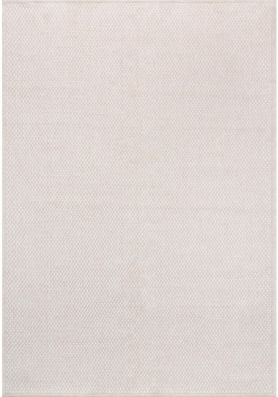 CAMILSON Easy Jute Rug 4x6, Indoor Outdoor Off-White Farmhouse Area Rugs for Living Room Patio and Kitchen Rug, Solid Woven Design, Easy-Cleaning, Washable Outside Carpet Alfombras (4 x 6)