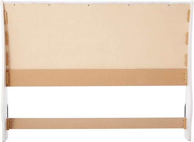 Signature Design by Ashley Willowton Cottage Farmhouse Sleigh Headboard ONLY, King, Whitewash