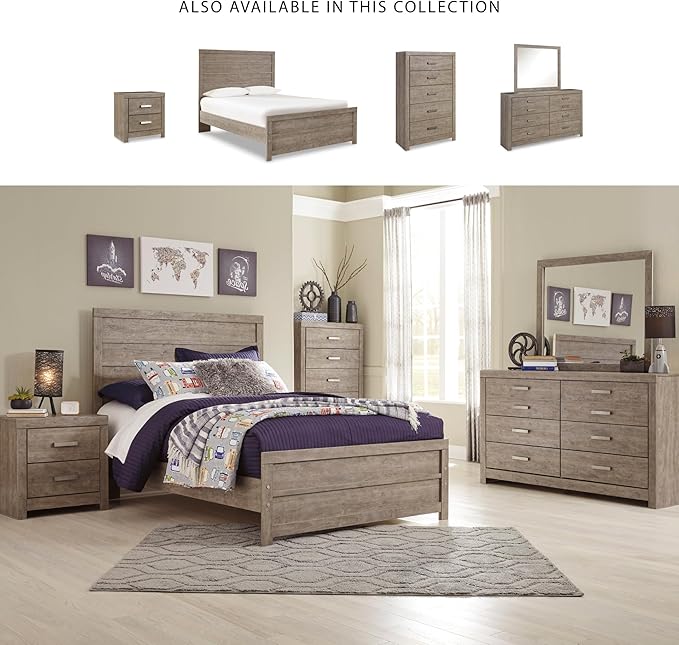 Signature Design by Ashley Culverbach Farmhouse Full Panel Bed, Foundation or Box Spring Needed, Gray