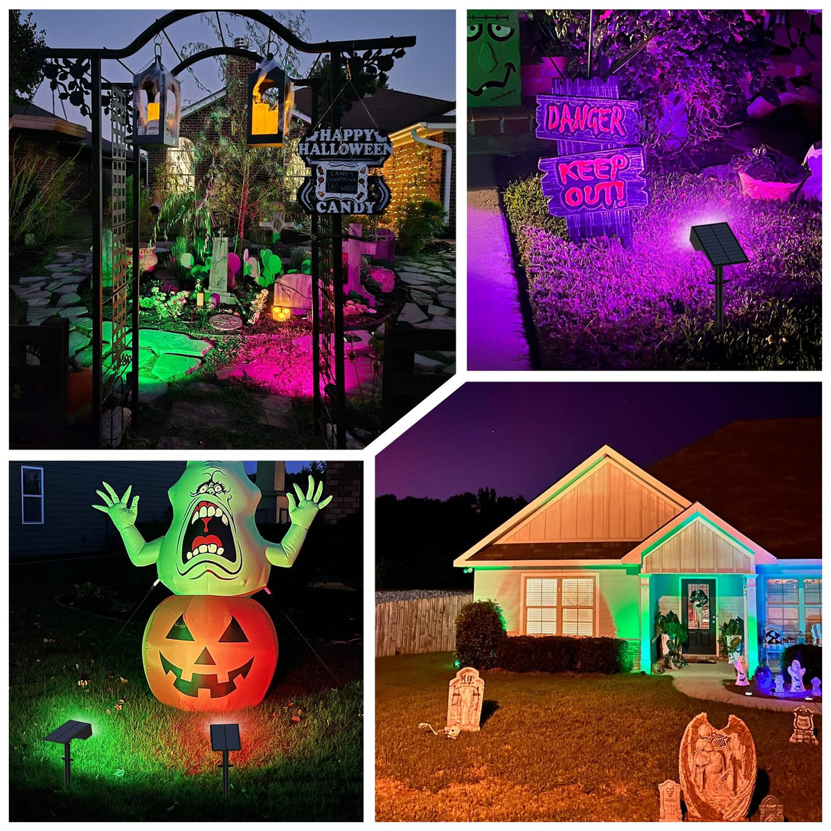 Solar Color Changing RGB Spot Lights Outdoor (6 Count)
