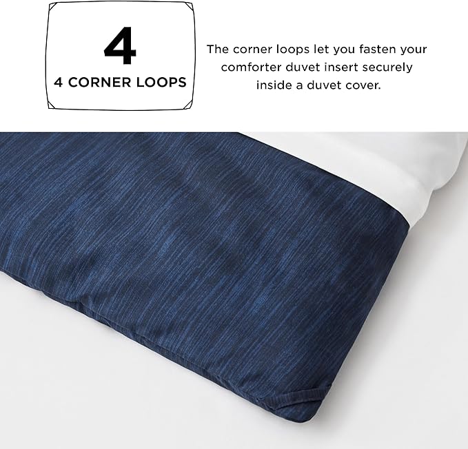 Bedsure King Size Comforter Set - Navy Soft Bedding for All Seasons, Cationic Dyed Bed Set, 3 Pieces, 1 King Size Comforter (104"x90") and 2 Pillow Shams (20"x36"+2")