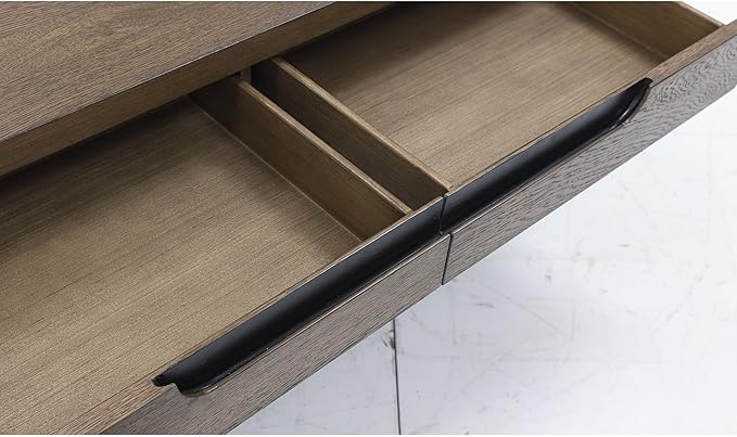 Signature Design by Ashley Roanhowe Contemporary 2-Drawer Coffee Table with Open Lower Shelf and Tapered Legs, Dark Brown