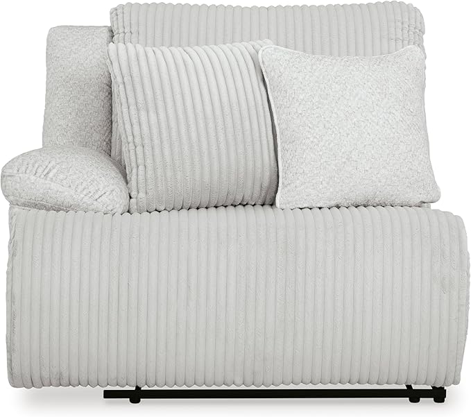 Signature Design by Ashley Top Tier Coastal 3-Piece Reclining Sectional Sofa with 4 Accent Pillows, Light Gray