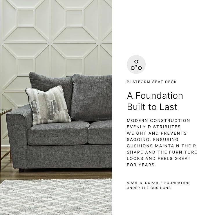 Signature Design by Ashley Stairatt Casual Sofa with Flared Arms, Gray