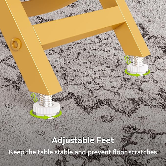 LITTLE TREE End Table Set of 2, 4-Tier Narrow Faux Marble Side Table with Large Storage Space, Modern Nightatsnd and Bedside Table for Living Room, Home Office, Bedroom, White and Gold