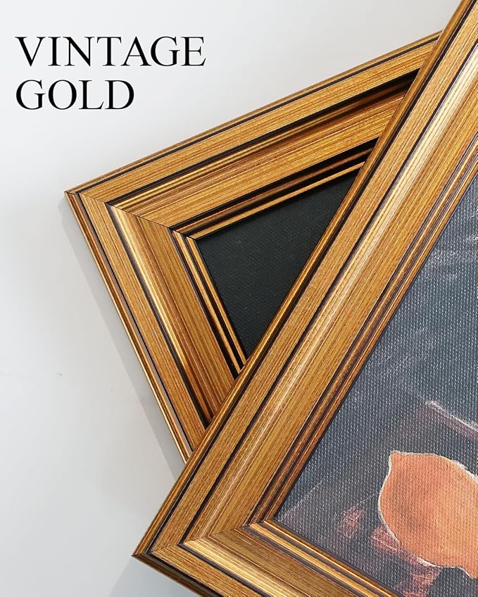 VIYYIEA Vintage Gold Framed Wall Art for Living Room, Cranes Canvas Prints Home Decor, Oil Painting Picture, Bedroom Wall Decor Gifts for Friends or Family -【Seven Cranes】-(10L x 8W)