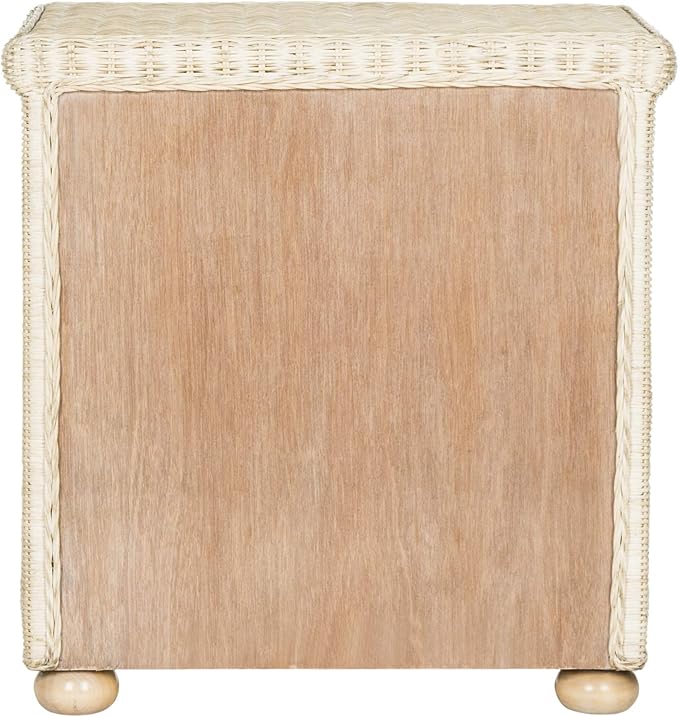 Safavieh Home Collection Adira Natural White Wash Wicker 1-Drawer Nightstand, Normal (SEA8002A)