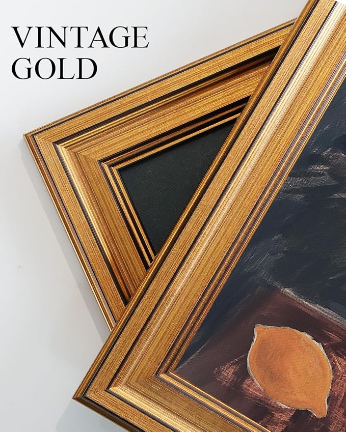 VIYYIEA Vintage Gold Framed Wall Art for Living Room,【Wizard Frog】-(16L x 12W)