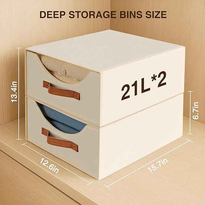 4 Pack Stackable Storage Drawers And Homsorout 2 Pack Large Collapsible Storage Bins with Drawers