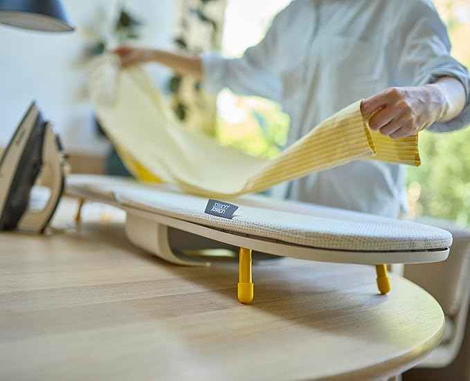 Joseph Joseph Pocket Max Portable Folding Tabletop Ironing Board, 43" Surface, Integrated Iron Storage Hook