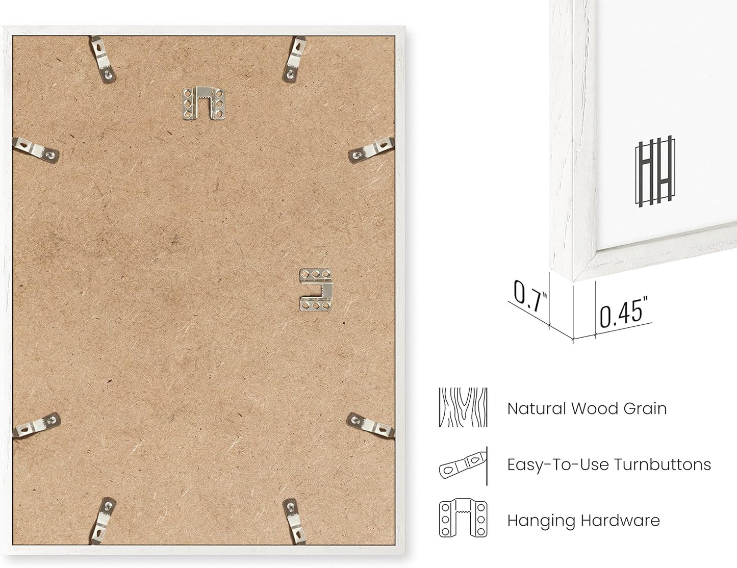 HAUS AND HUES Set of 3 9x12 Picture Frame - 9x12 Frame Wooden Picture Frames, 9 X 12 Frame Natural Wood Picture Frames, 12x9 Picture Frame Set Wooden Frames, 9 X 12 Picture Frame (White Oak Frame)