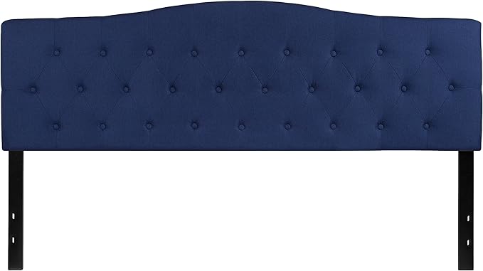 Flash Furniture Cambridge Button Tufted and Diamond Stitched Upholstered King Size Headboard in Navy Fabric
