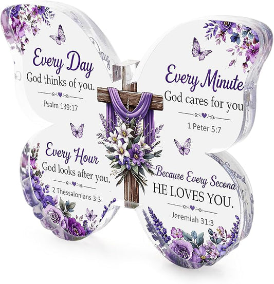 Mothers day Mom Gifts - Christian Gifts for Women Birthday, Butterfly Inspirational Gifts for Womenn, Friends, Mom, Sister, Girl, Coworker, Bible Verse Encouragement Decor, Religious Gift for Women Girls