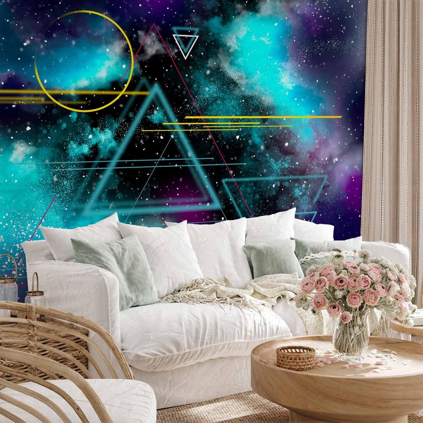 artgeist Wall Mural Galaxy 135x101 in - Peel and Stick Self-Adhesive Wallpaper Removable Large Sticker Foil Wall Decor Print Design Mural Cosmos Galaxy Cosmonaut Astronaut a-A-10328-a-a