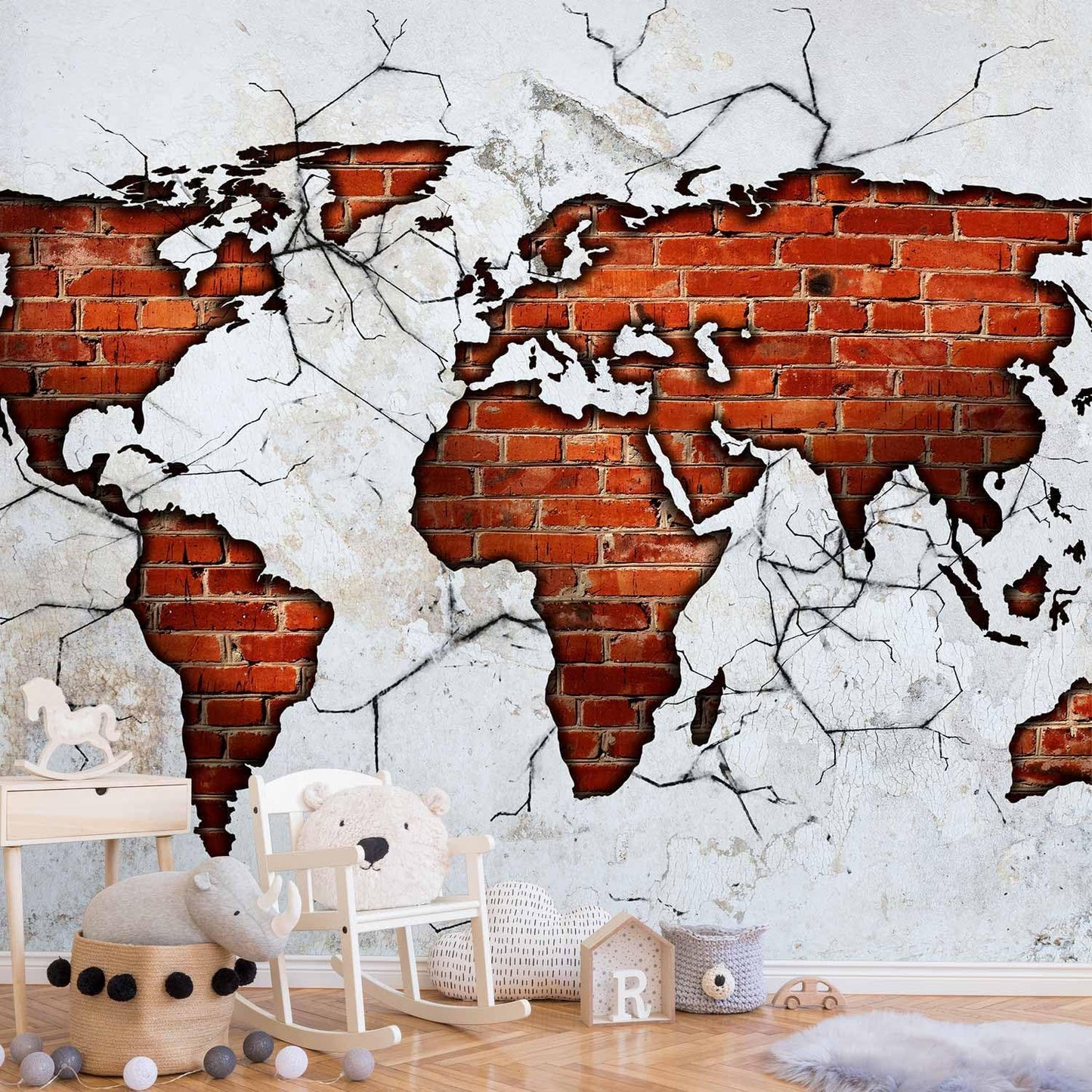 artgeist Wall Mural World Map 98x69 in - XXL Non-Woven Wallpaper Fleece Wall Decor Photo Print Picture Image Design Map of The World k-A-0495-a-a
