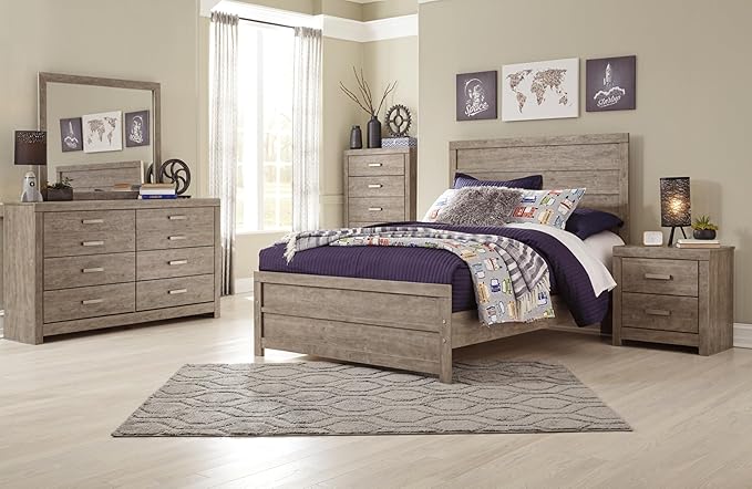 Signature Design by Ashley Culverbach Farmhouse Full Panel Bed, Foundation or Box Spring Needed, Gray