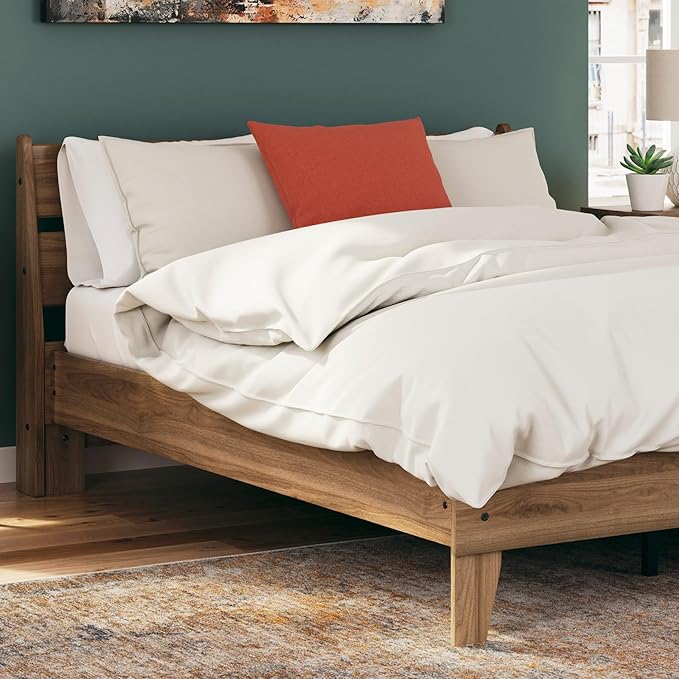 Signature Design by Ashley Deanlow Rustic Panel Headboard, Full, Light Brown
