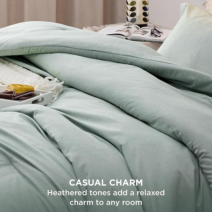 Bedsure Twin/Twin XL Comforter Set Dorm Bedding - Sage Green Twin Bedding Set for College, Soft Cationic Dyed Bed Set for All Seasons, 2 Pieces, 1 Comforter (68"x88") and 1 Pillow Sham (20"x26"+2")
