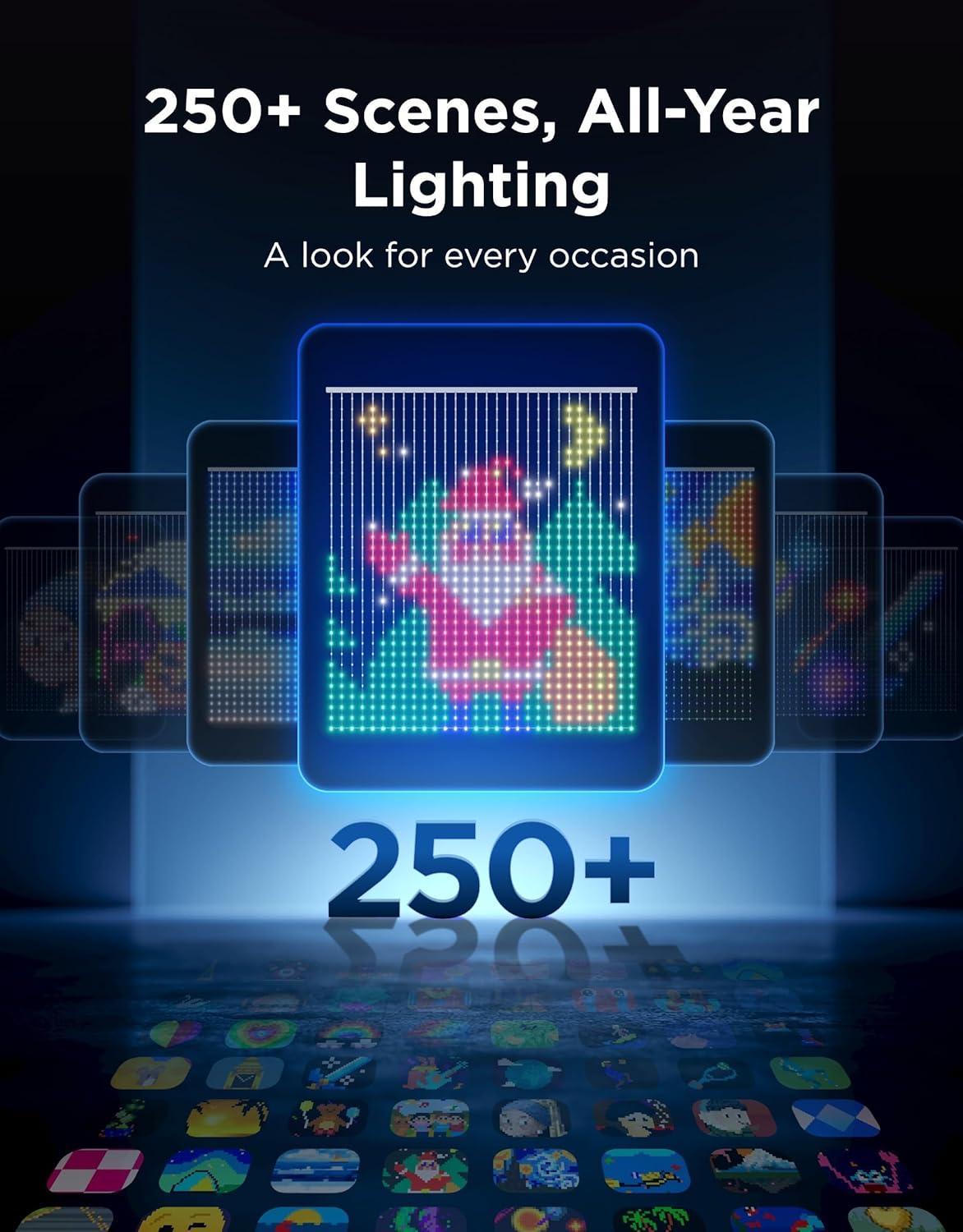 Govee Curtain Lights Pro, Upgraded 960 LEDs Smart Color Changing LED Curtain Lights with AIGC, Dynamic DIY String Lights for Bedroom Living Room Holiday Decor, Outdoor IP67 Waterproof, 5.41×5.77ft