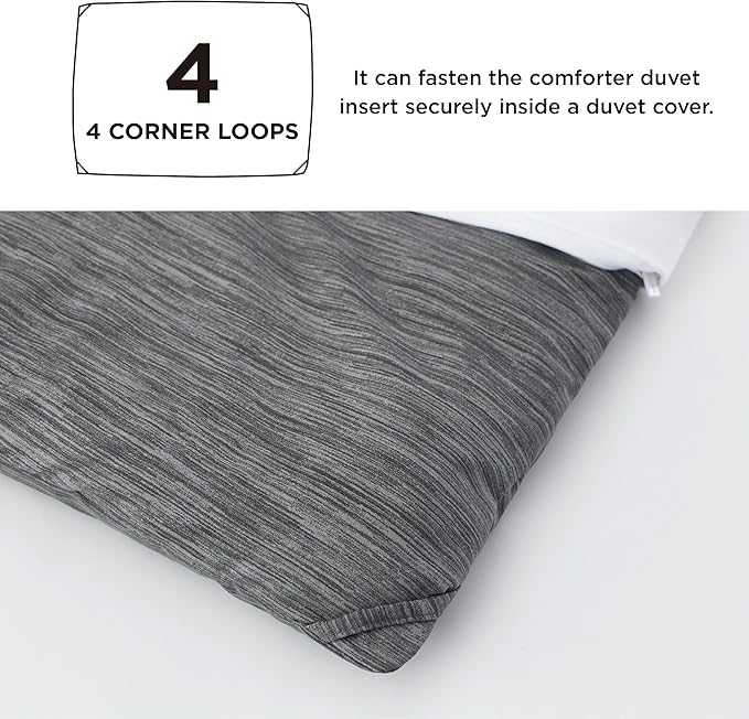 Bedsure Queen Comforter Set - Charcoal Grey Soft Bedding for All Seasons, Cationic Dyed Bed Set, 3 Pieces, 1 Queen Size Comforter (90"x90") and 2 Pillow Shams (20"x26"+2")