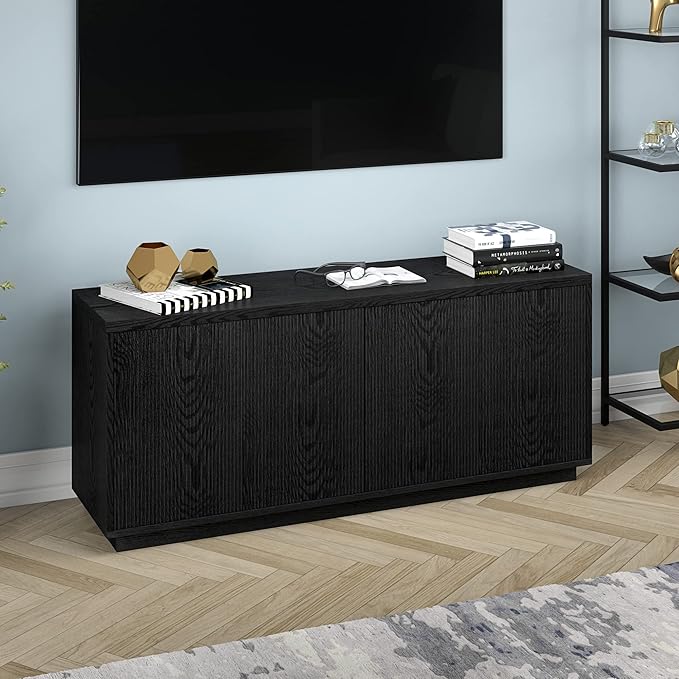 Henn&Hart Hanson, 57" Rectangular TV Stand, Black Grain