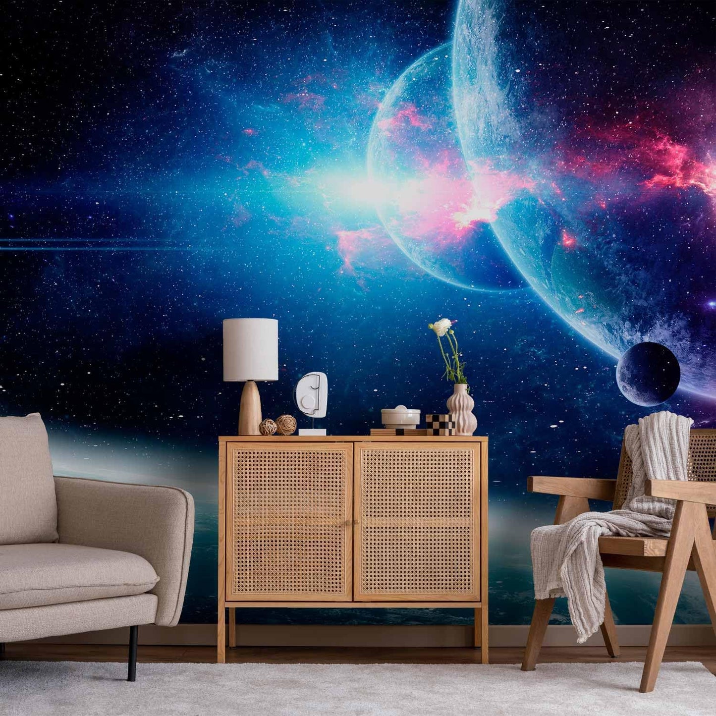 artgeist Wall Mural Cosmos 96x69 in - Peel and Stick Self-Adhesive Wallpaper Removable Large Sticker Foil Wall Decor Print Stars Solar System Universe Space b-C-10047-a-a