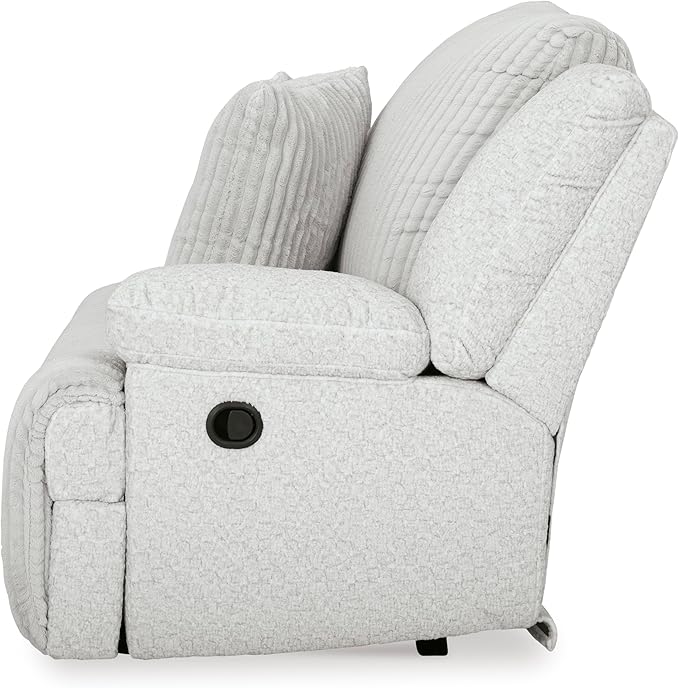 Signature Design by Ashley Top Tier Coastal 3-Piece Reclining Sectional Sofa with 4 Accent Pillows, Light Gray