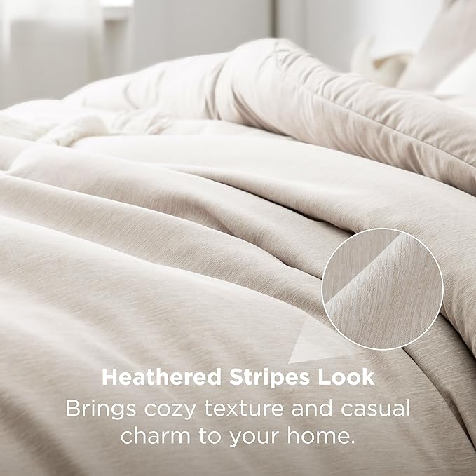 Bedsure California King Comforter Set - Beige Soft Bedding for All Seasons, Cationic Dyed Bed Set, 3 Pieces, 1 California King Size Comforter (104"x96") and 2 Pillow Shams (20"x36"+2")